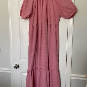 ANTHROPOLOGIE pink maxi dress